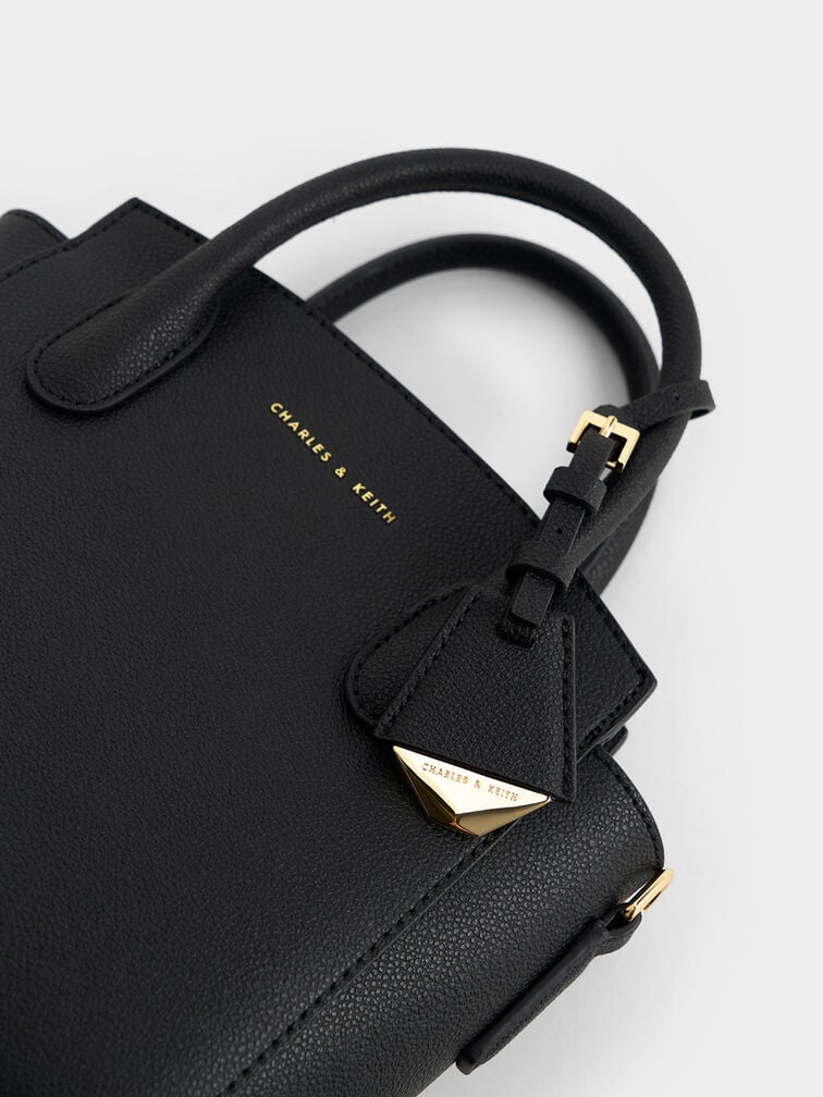 Harper Structured Top Handle Bag - Black