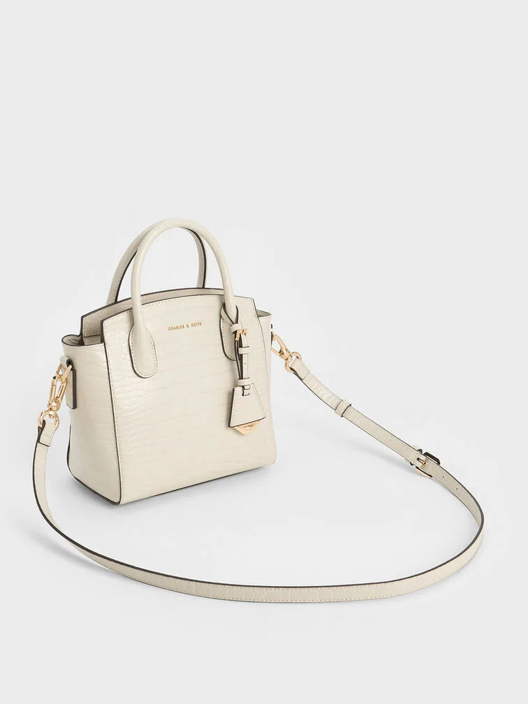 Mirabelle Structured Top Handle bag - Ivory