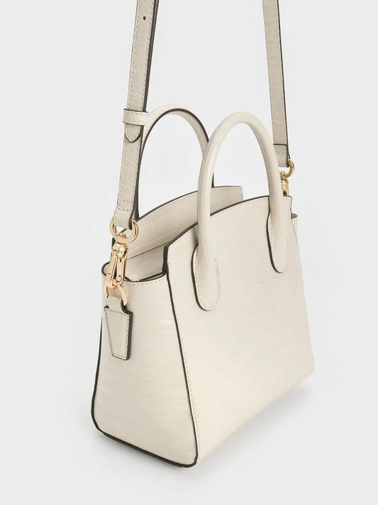 Mirabelle Structured Top Handle bag - Ivory